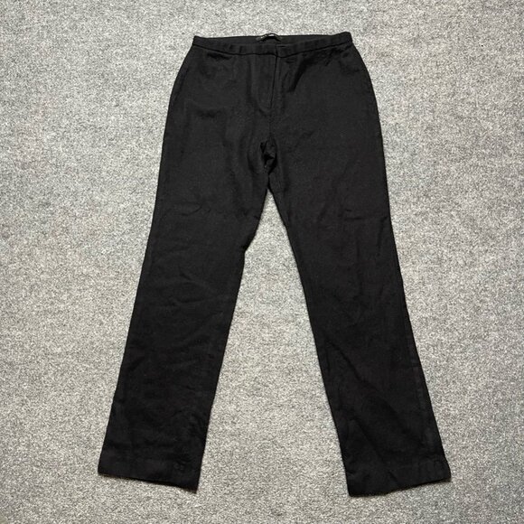 Elie Tahari Womens Dress Career Pants Black Stretch Flat Front Wool Blend 4 - Picture 1 of 10